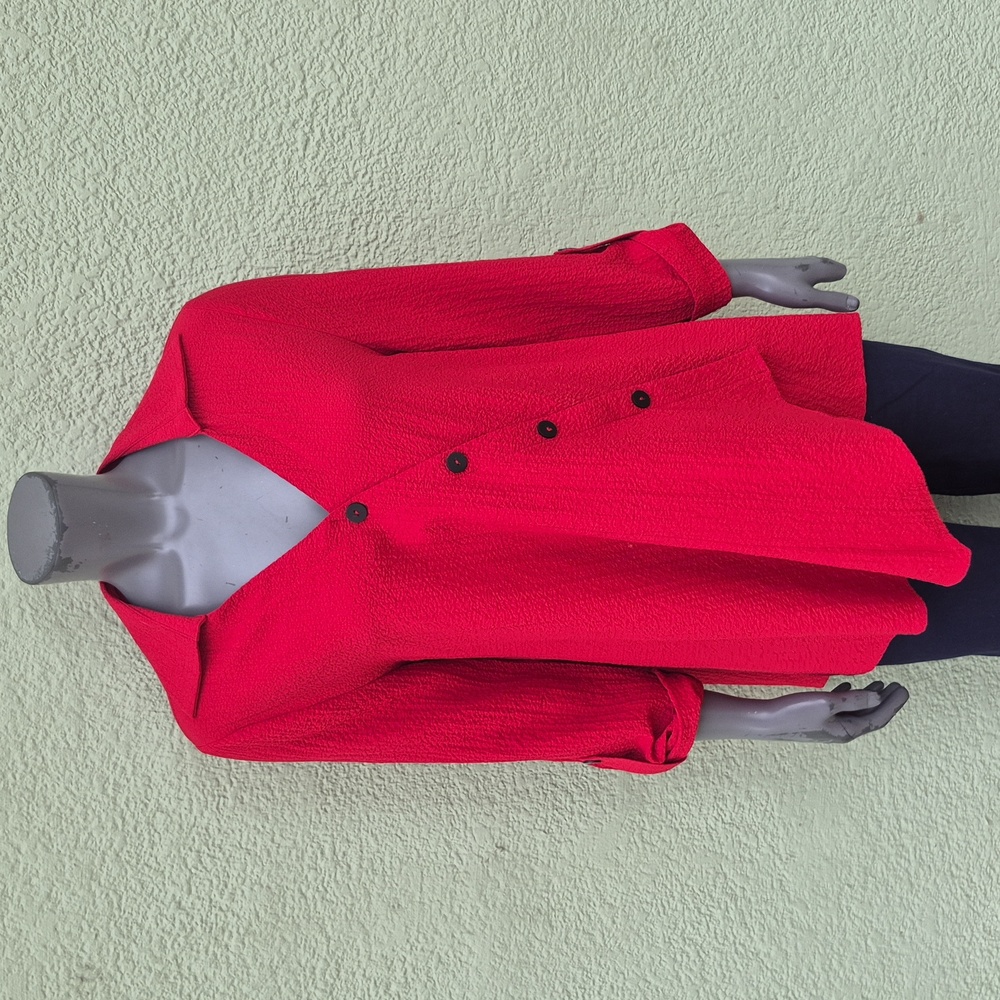 Moonlight by Y&S Fashion (USA) Ladies Vintage V Neck Red Blouse